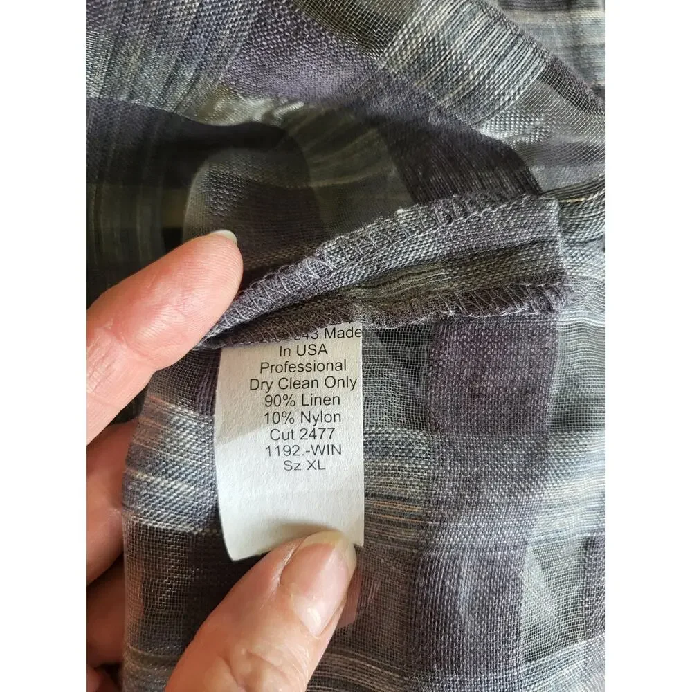 Emil Rutenberg Button Linen Blouse - Size XL - Picture 4 of 5